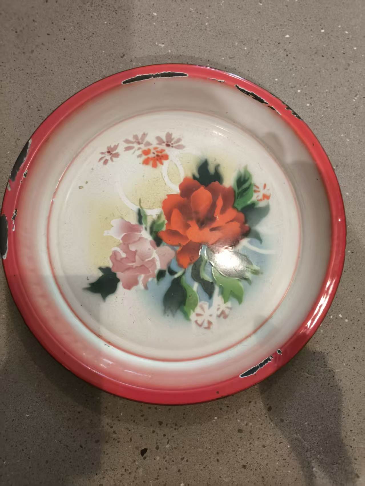 立鹤牌搪瓷盘