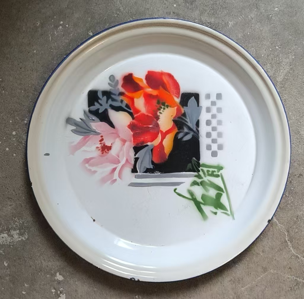熊猫牌搪瓷盘