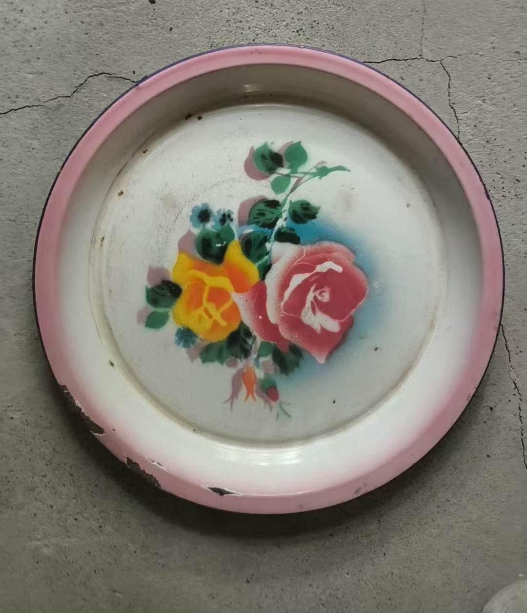 立鹤牌搪瓷盘