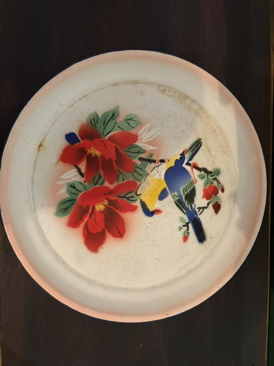 牡丹搪瓷盘