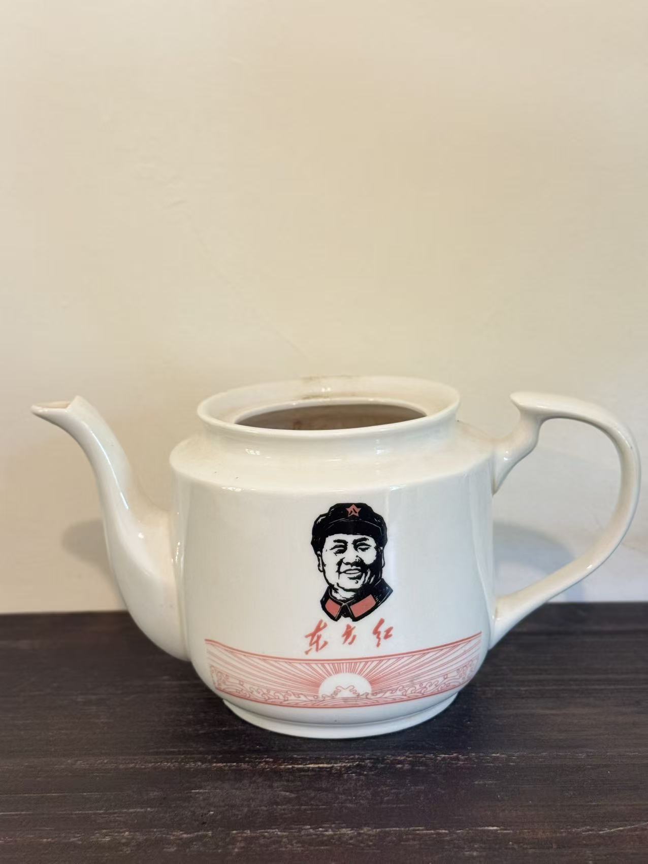 毛主席头像陶瓷茶壶身