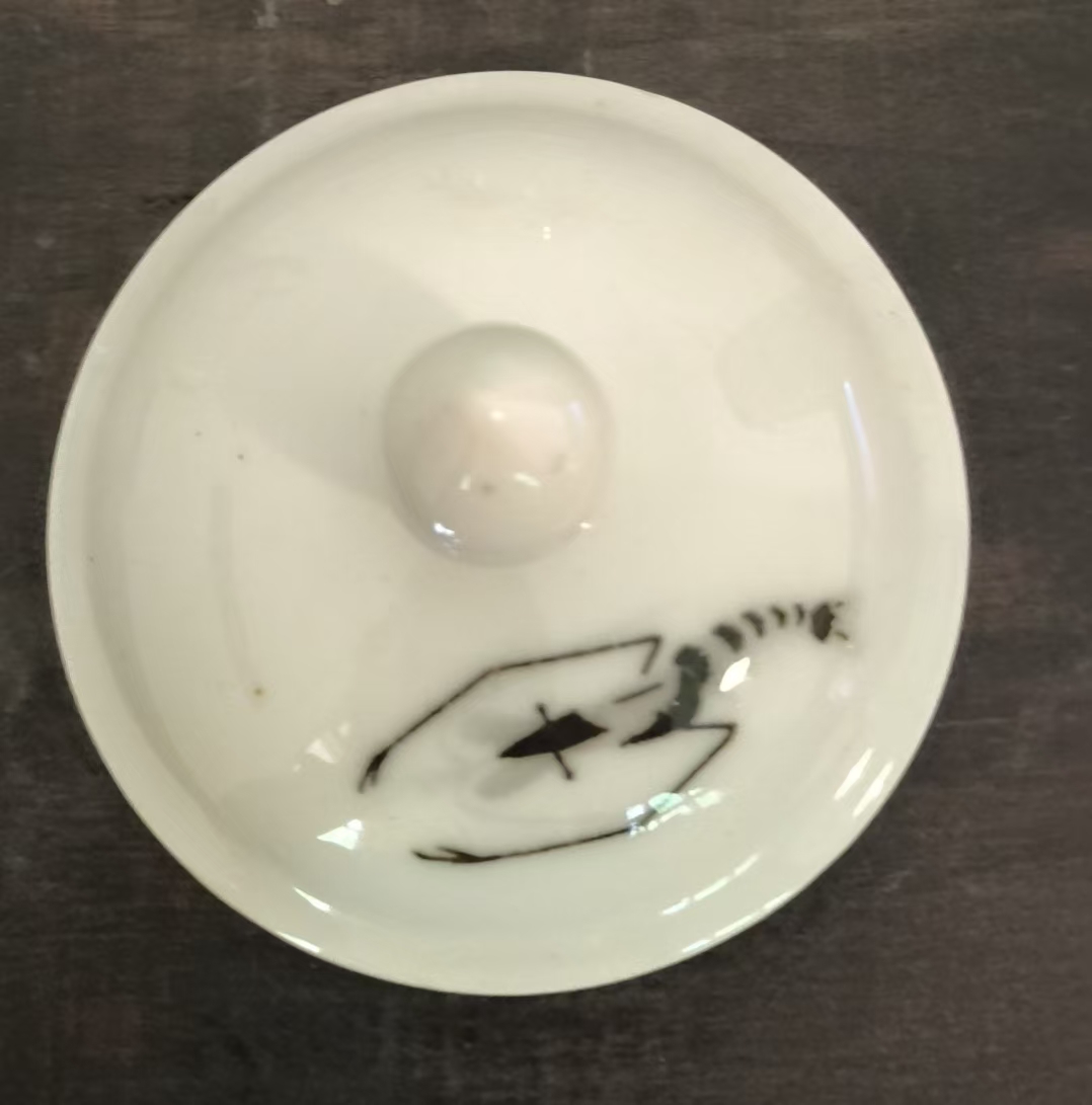 画竹瓷杯盖