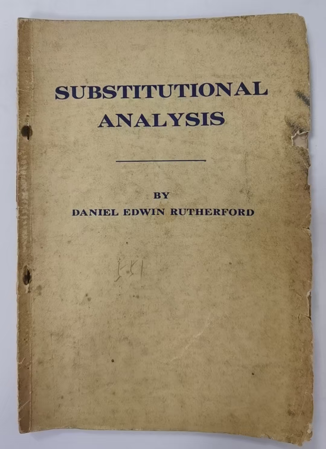 SUBSTITUTIONAL ANALYSIS
