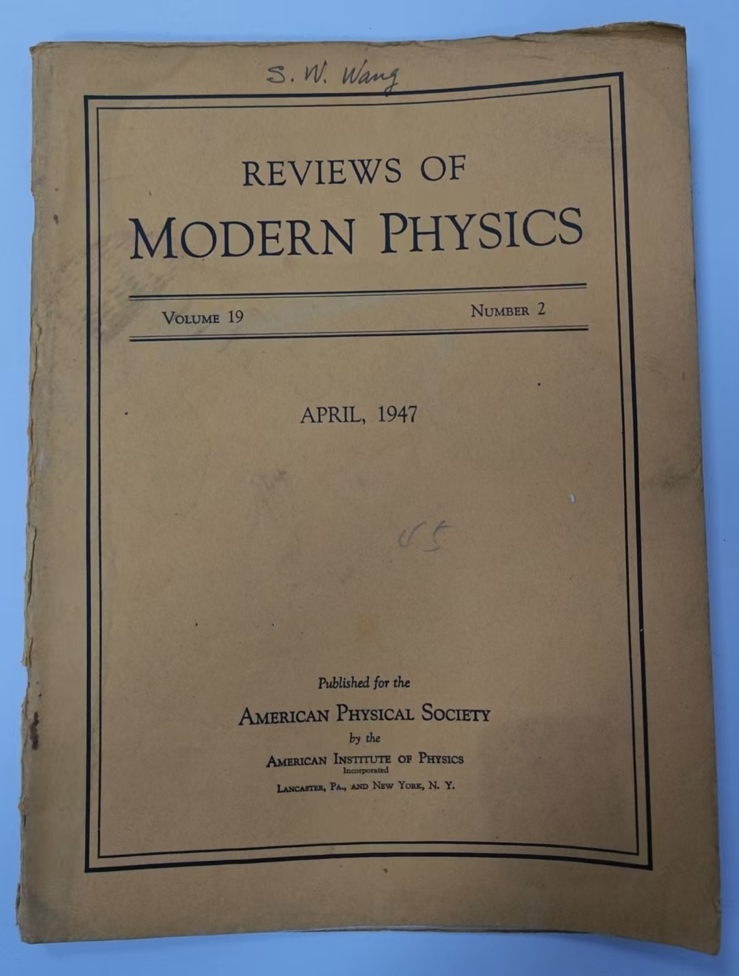 REVIEWS OF MODERN PHYSICS
Volume 19 Number 2