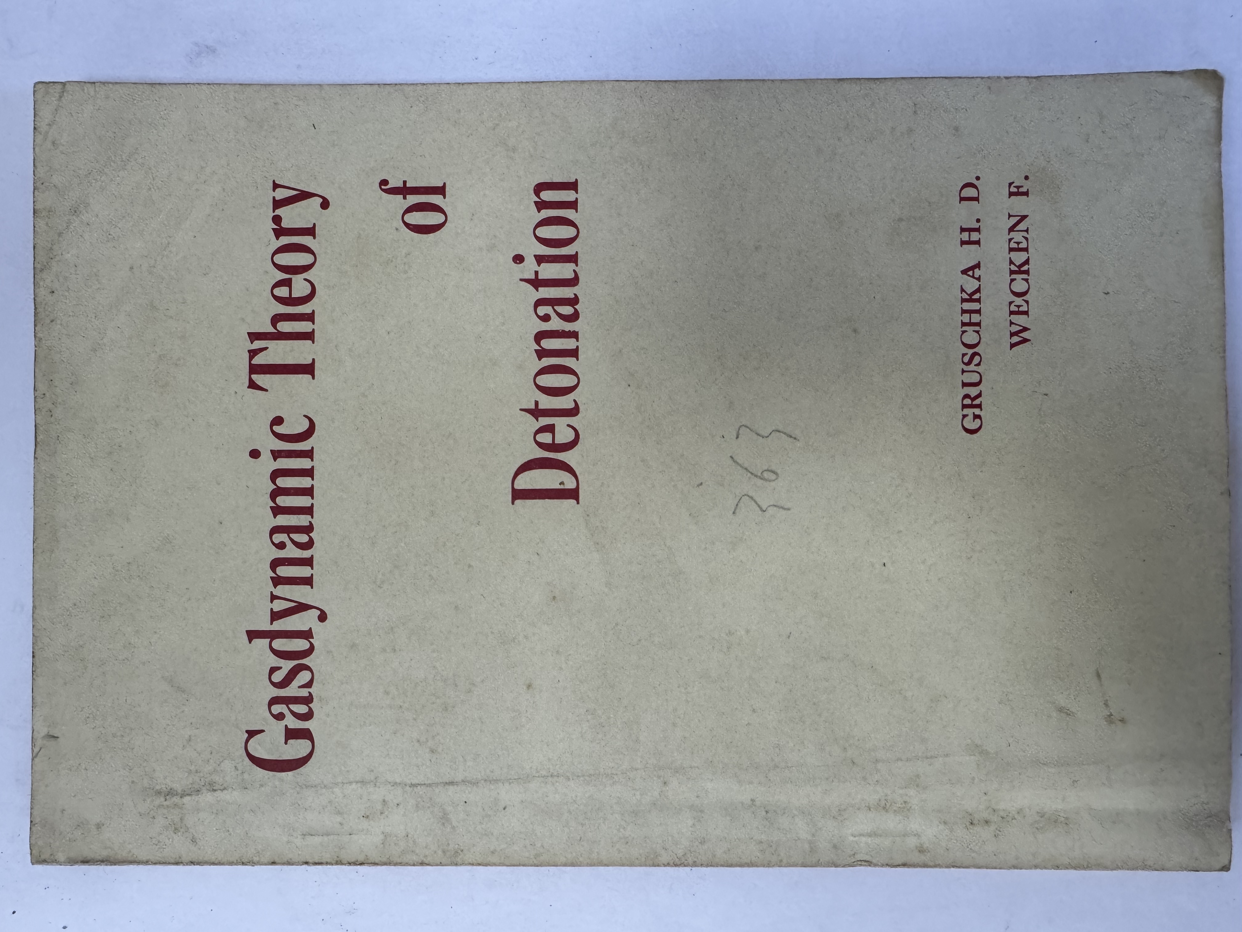 Gasdynamic Theory of Detonation