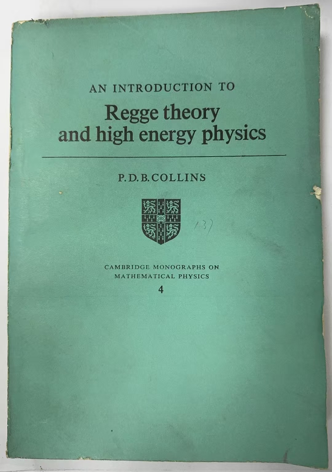 AN INTRODUCTION TO REGGE THEORY&HIGH ENERGY PHYSICS