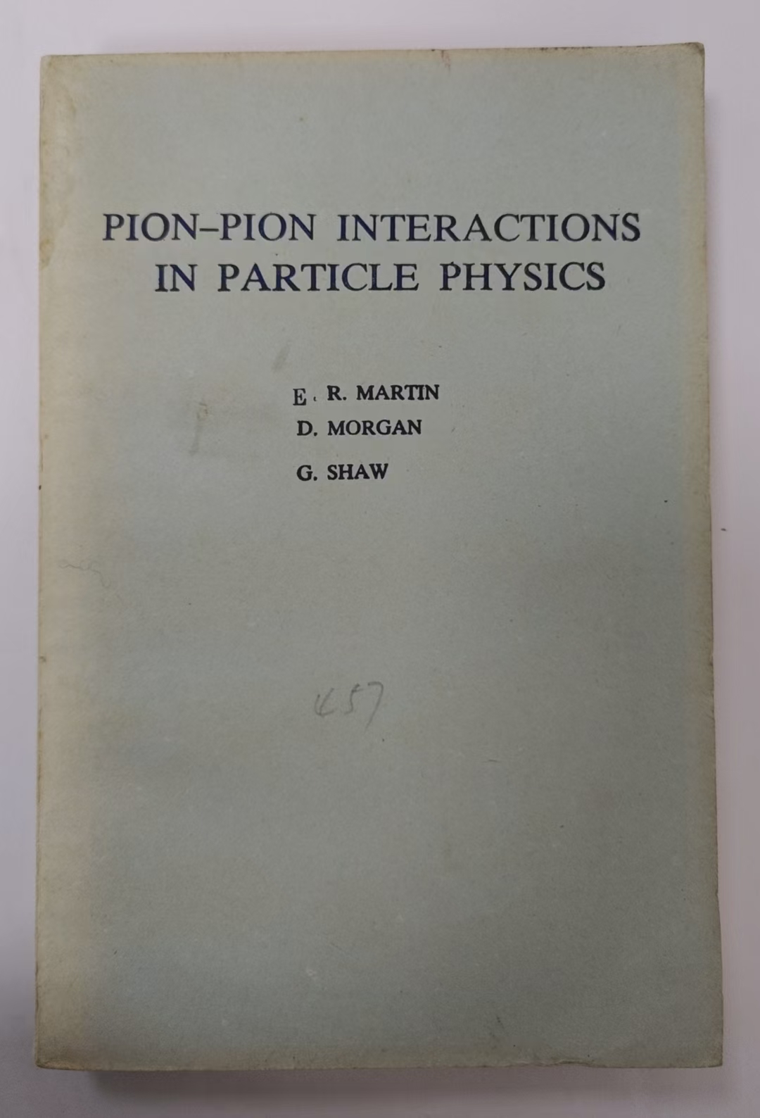 PION-PION INTERACTIONS IN PARTICLE PHYSICS