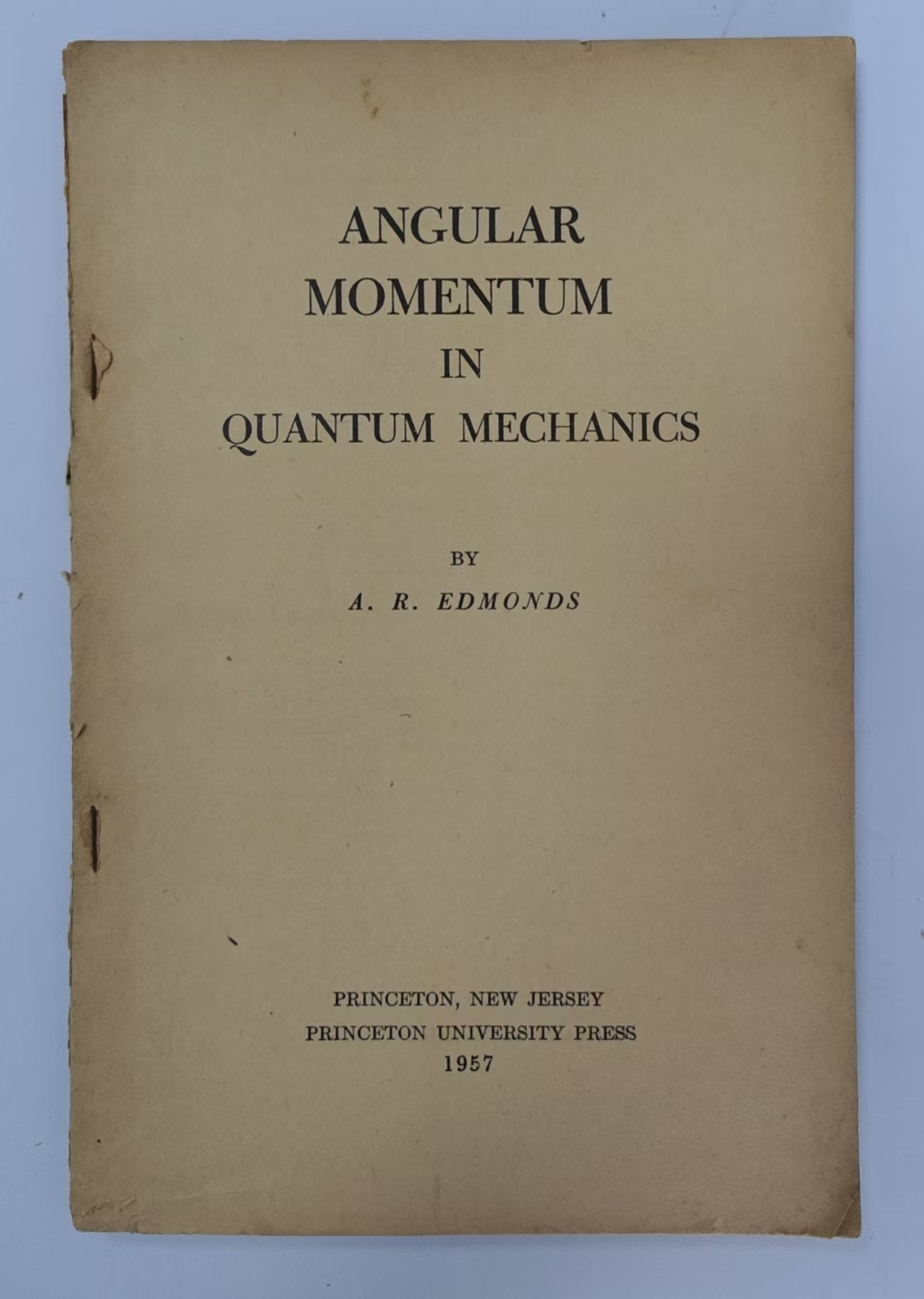 ANGULAR MOMENTUM IN QUANTUM MECHANICS