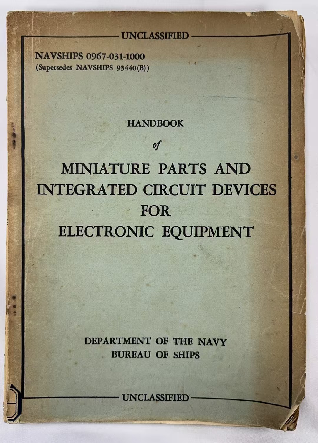 Handbook of Miniature Parts and Integrated Circiut Devices For Electronic Equipment