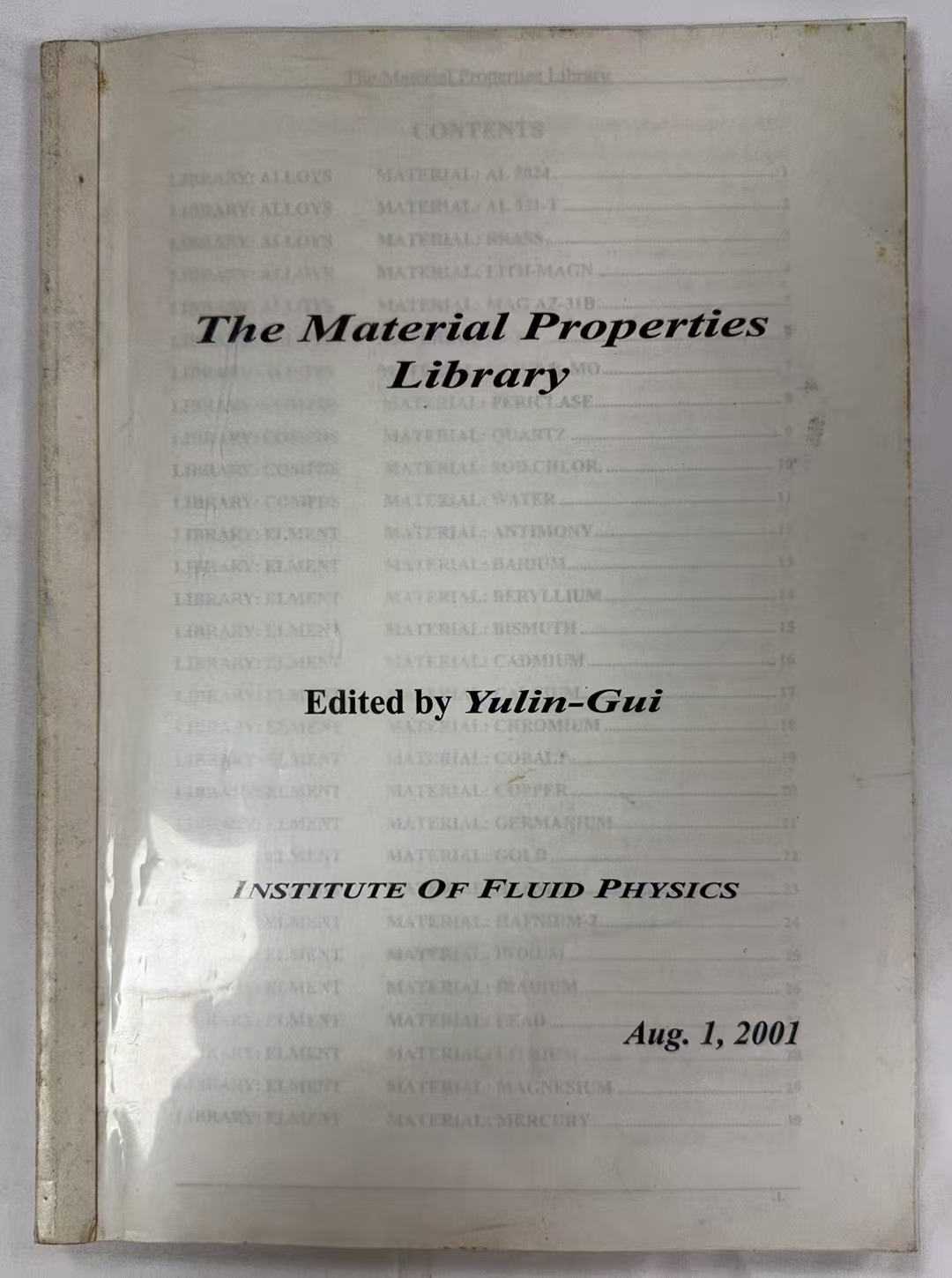 The Material Properties Library