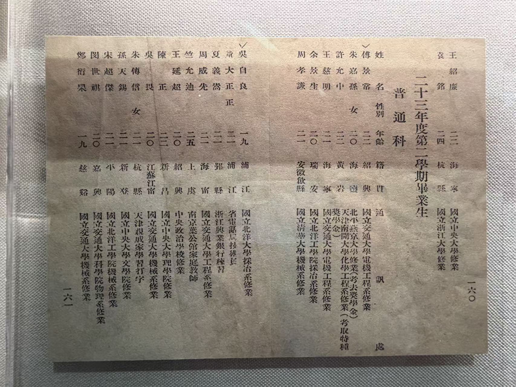 1932年吴自良初中校友录档案