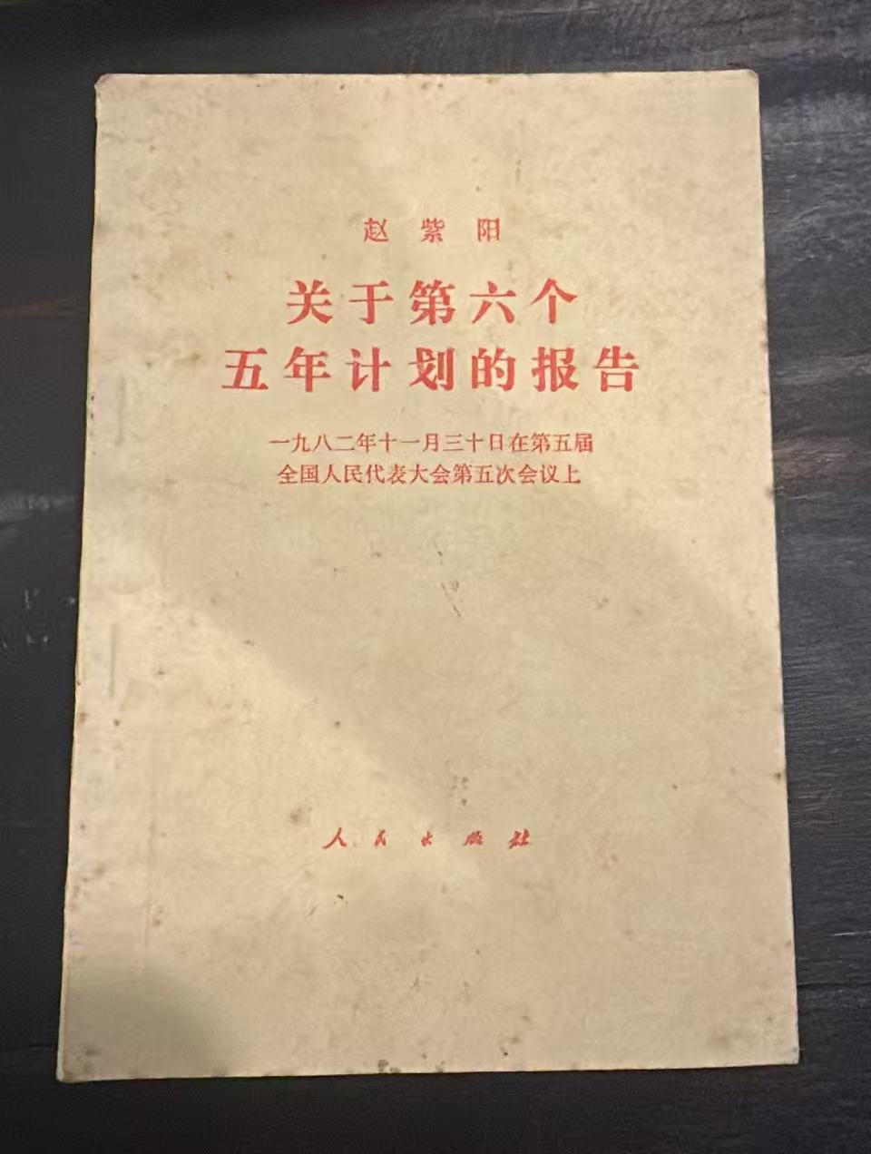 关于第六个五年计划的报告