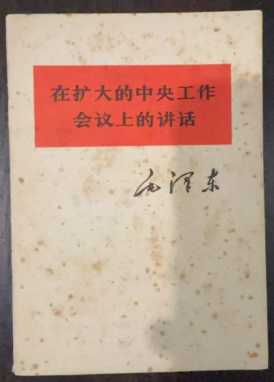 在扩大的中央工作会议上的讲话