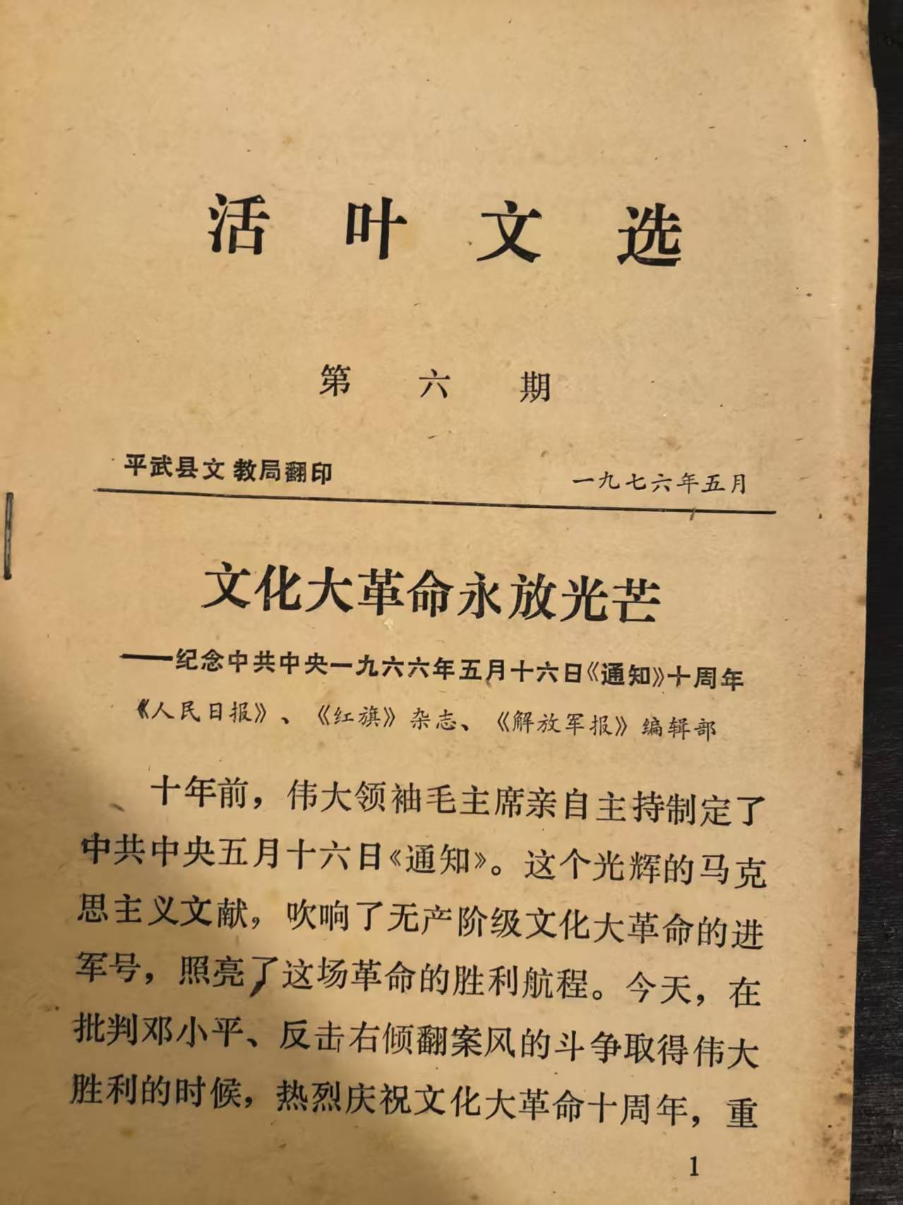 活页文选第六期