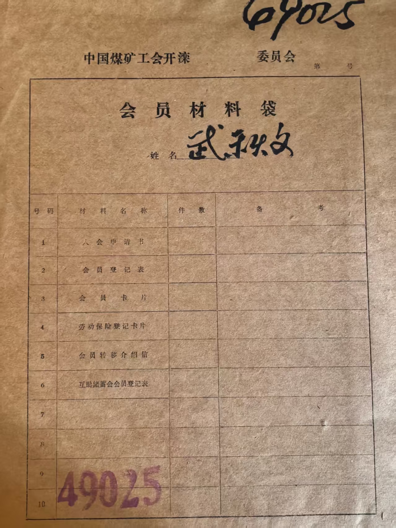 中国煤矿工会开滦会员材料袋